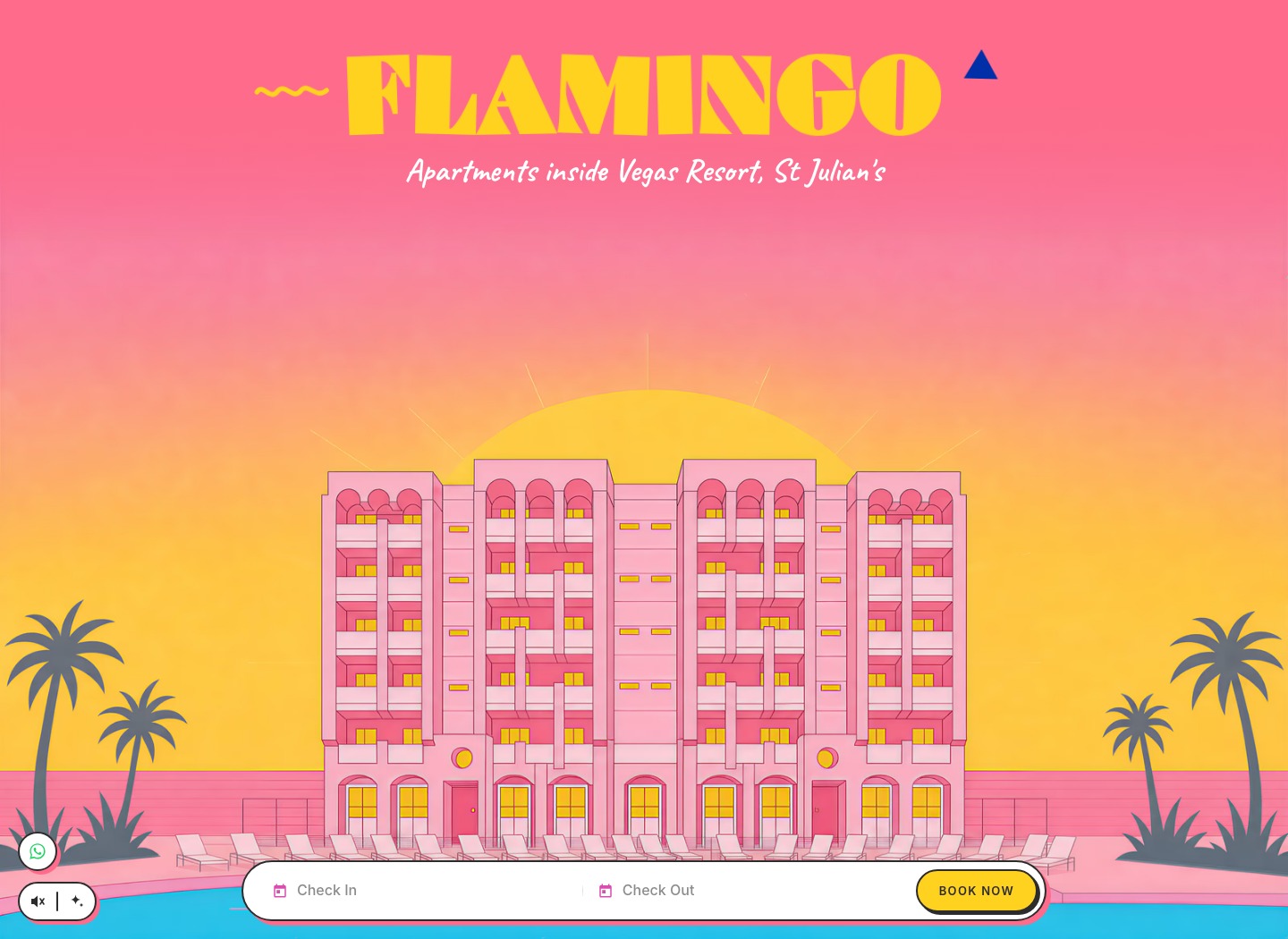 Flamingo Apartments website homepage